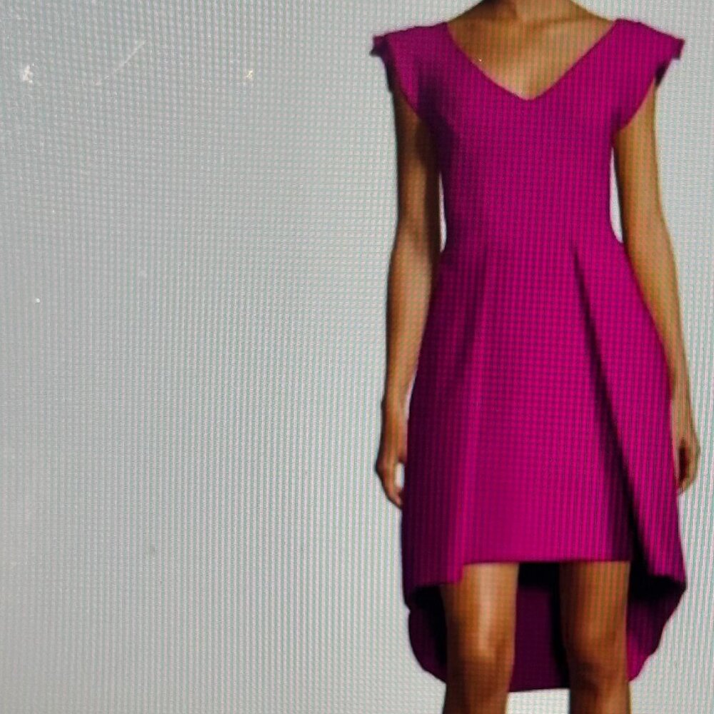 Chiara Boni La Petite Robe Lione Hi Lo Ruffle Dress in Cyclamen (Pink)